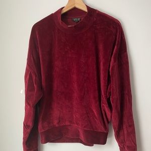 Topshop velvet crew neck